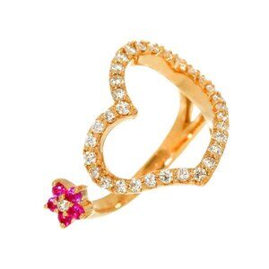 Ponte Vecchio Sapphire 0.13ct Diamond 0.43ct Ring 18K PG 750 5.25(US) 90279891